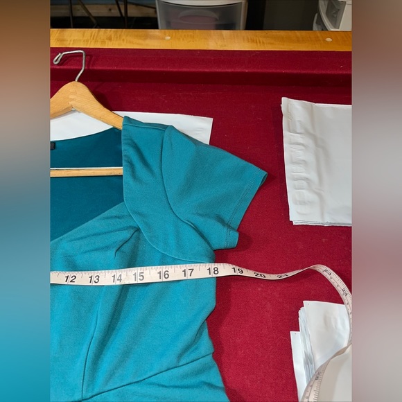 TORRID 1 Short Sleeves BLUE DRESS KNIT A LINE midi Sweetheart neck, Flared Skirt - Picture 14 of 14